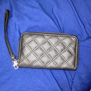 Black leather wristlet/ wallet